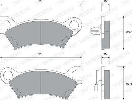 Ween 151-1443 - Гальмівні колодки, дискові гальма autocars.com.ua