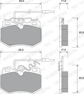 Ween 151-1448 - Гальмівні колодки, дискові гальма autocars.com.ua