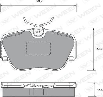 Ween 151-1453 - Гальмівні колодки, дискові гальма autocars.com.ua