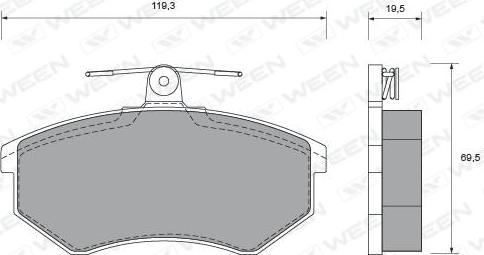 Ween 151-1455 - Гальмівні колодки, дискові гальма autocars.com.ua