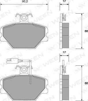 Ween 151-1460 - Гальмівні колодки, дискові гальма autocars.com.ua