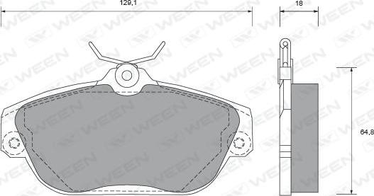 Ween 151-1461 - Тормозные колодки, дисковые, комплект avtokuzovplus.com.ua