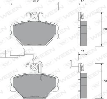 Ween 151-1467 - Гальмівні колодки, дискові гальма autocars.com.ua