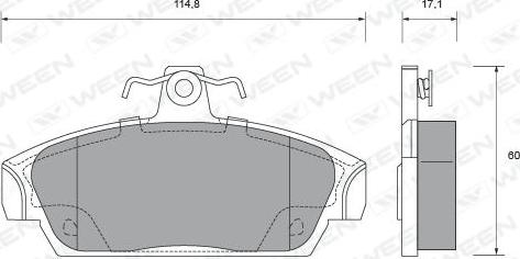 Ween 151-1469 - Тормозные колодки, дисковые, комплект avtokuzovplus.com.ua