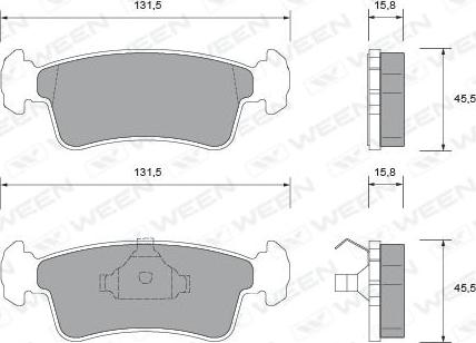 Ween 151-1473 - Тормозные колодки, дисковые, комплект avtokuzovplus.com.ua