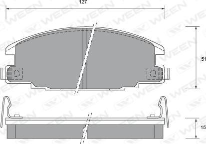 Ween 151-1477 - Гальмівні колодки, дискові гальма autocars.com.ua