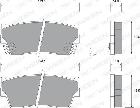 Ween 151-1486 - Тормозные колодки, дисковые, комплект avtokuzovplus.com.ua