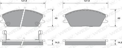 Ween 151-1492 - Тормозные колодки, дисковые, комплект avtokuzovplus.com.ua