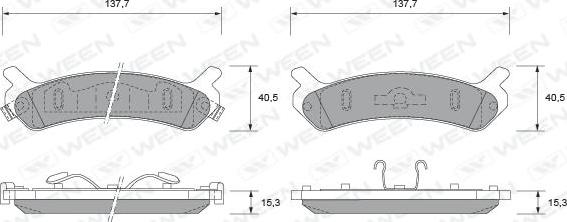 Ween 151-1494 - Тормозные колодки, дисковые, комплект avtokuzovplus.com.ua