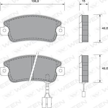 Ween 151-1500 - Тормозные колодки, дисковые, комплект avtokuzovplus.com.ua