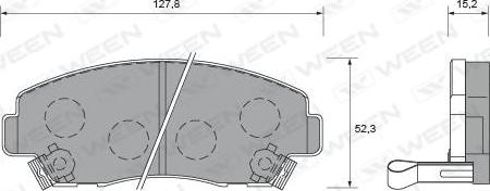 Ween 151-1528 - Гальмівні колодки, дискові гальма autocars.com.ua