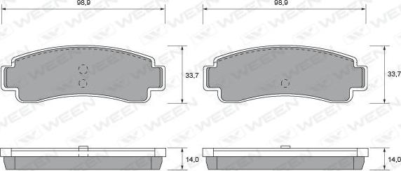 Ween 151-1531 - Гальмівні колодки, дискові гальма autocars.com.ua