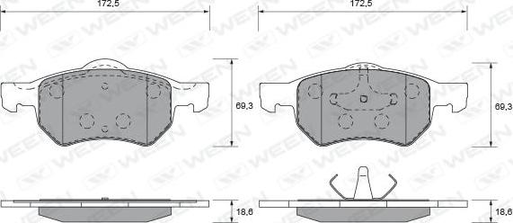 Ween 151-1532 - Гальмівні колодки, дискові гальма autocars.com.ua