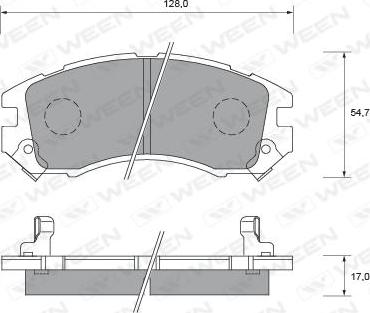 Ween 151-1538 - Тормозные колодки, дисковые, комплект autodnr.net