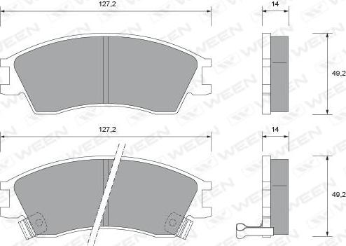 Ween 151-1541 - Тормозные колодки, дисковые, комплект avtokuzovplus.com.ua