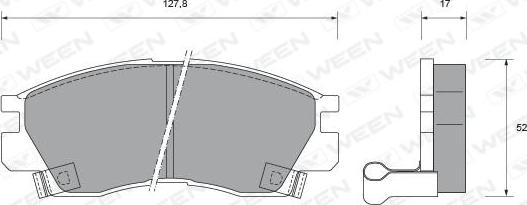 Ween 151-1544 - Тормозные колодки, дисковые, комплект avtokuzovplus.com.ua