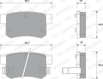 Ween 151-1548 - Гальмівні колодки, дискові гальма autocars.com.ua