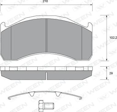 Ween 151-1551 - Тормозные колодки, дисковые, комплект avtokuzovplus.com.ua