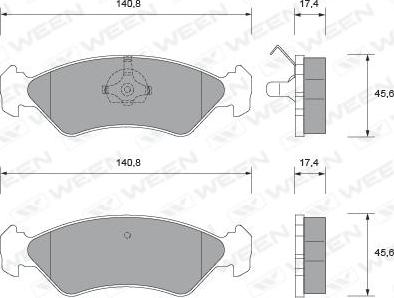 Ween 151-1554 - Гальмівні колодки, дискові гальма autocars.com.ua