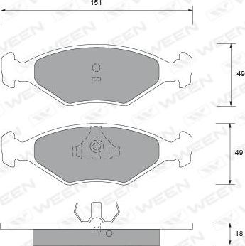 Ween 151-1557 - Тормозные колодки, дисковые, комплект autodnr.net