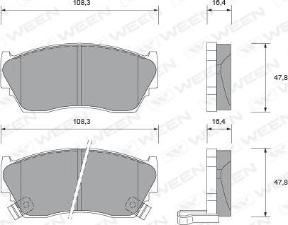 Ween 151-1565 - Тормозные колодки, дисковые, комплект autodnr.net