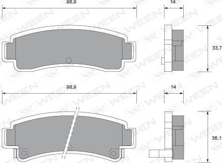 Ween 151-1567 - Тормозные колодки, дисковые, комплект avtokuzovplus.com.ua