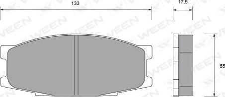 Ween 151-1575 - Гальмівні колодки, дискові гальма autocars.com.ua