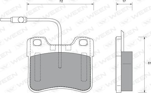 Ween 151-1583 - Гальмівні колодки, дискові гальма autocars.com.ua