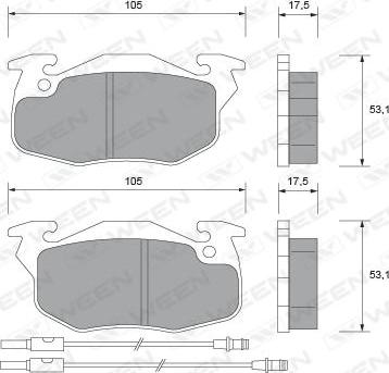 Ween 151-1585 - Тормозные колодки, дисковые, комплект autodnr.net