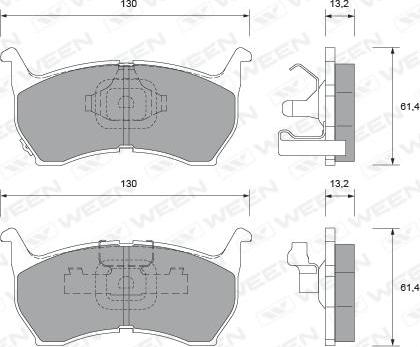 Ween 151-1588 - Тормозные колодки, дисковые, комплект avtokuzovplus.com.ua