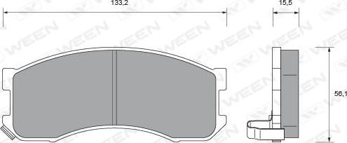 Ween 151-1589 - Тормозные колодки, дисковые, комплект avtokuzovplus.com.ua