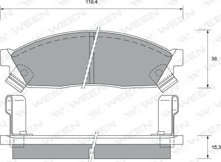 Ween 151-1590 - Тормозные колодки, дисковые, комплект avtokuzovplus.com.ua