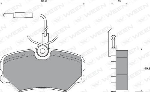 Ween 151-1591 - Тормозные колодки, дисковые, комплект avtokuzovplus.com.ua