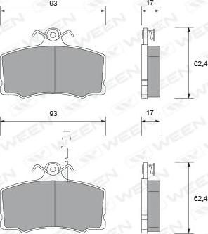 Ween 151-1596 - Гальмівні колодки, дискові гальма autocars.com.ua