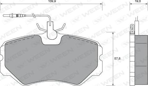 Ween 151-1598 - Тормозные колодки, дисковые, комплект avtokuzovplus.com.ua