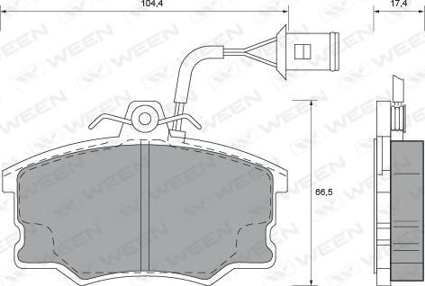 Ween 151-1600 - Гальмівні колодки, дискові гальма autocars.com.ua