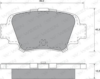 Ween 151-1605 - Тормозные колодки, дисковые, комплект avtokuzovplus.com.ua