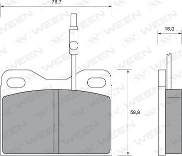 Ween 151-1618 - Гальмівні колодки, дискові гальма autocars.com.ua