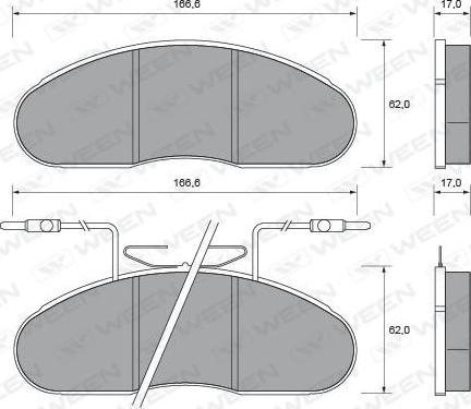 Ween 151-1619 - Тормозные колодки, дисковые, комплект avtokuzovplus.com.ua