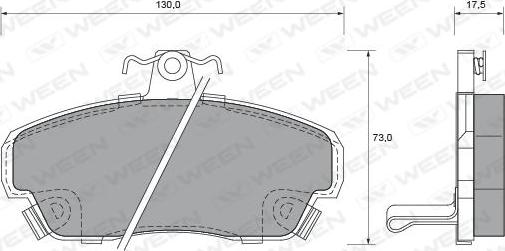 Ween 151-1623 - Гальмівні колодки, дискові гальма autocars.com.ua