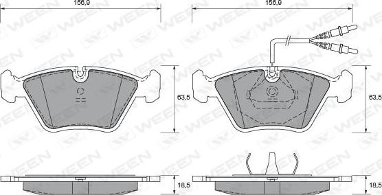 Ween 151-1634 - Гальмівні колодки, дискові гальма autocars.com.ua