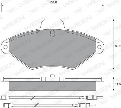 Ween 151-1638 - Гальмівні колодки, дискові гальма autocars.com.ua