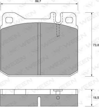 Ween 151-1639 - Тормозные колодки, дисковые, комплект avtokuzovplus.com.ua