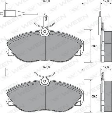 Ween 151-1642 - Тормозные колодки, дисковые, комплект avtokuzovplus.com.ua