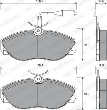 Ween 151-1643 - Тормозные колодки, дисковые, комплект avtokuzovplus.com.ua