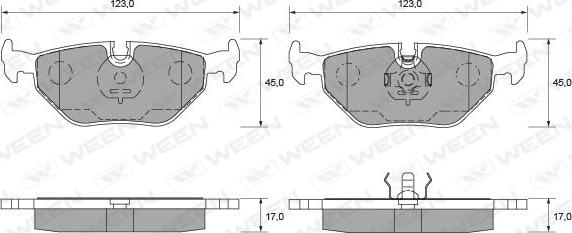 Ween 151-1644 - Тормозные колодки, дисковые, комплект avtokuzovplus.com.ua