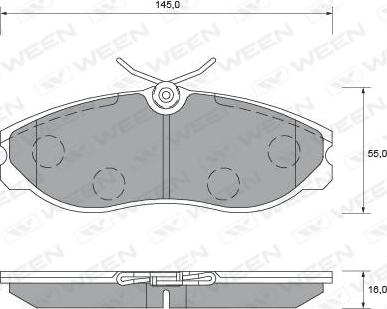 Ween 151-1646 - Тормозные колодки, дисковые, комплект avtokuzovplus.com.ua