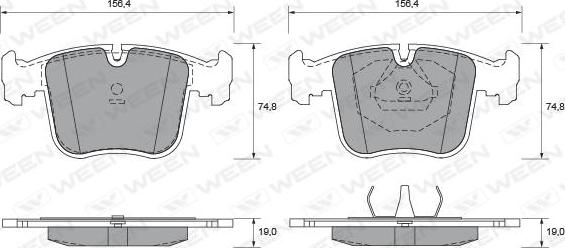 Ween 151-1650 - Гальмівні колодки, дискові гальма autocars.com.ua