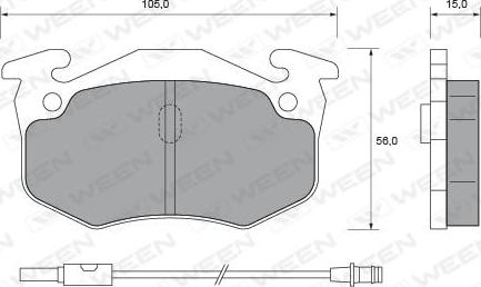 Ween 151-1654 - Гальмівні колодки, дискові гальма autocars.com.ua