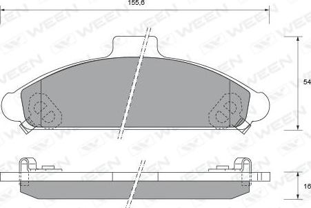 Ween 151-1661 - Гальмівні колодки, дискові гальма autocars.com.ua